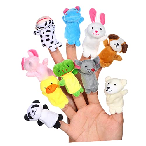 Vaguelly 10 Stück Fingerpuppe Puppen kinderpuppe weihnachsgeschenke spielzeuge dollhaus Kinderzimmer geburtstagsmitgebsl stofftiere Hand-Finger-Puppenspielzeug Fingerspielzeug Plüsch von Vaguelly