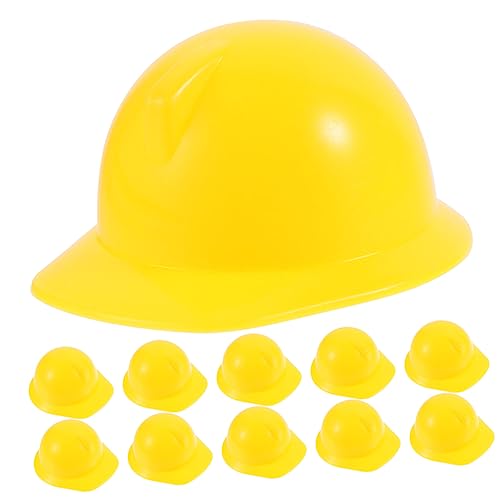 Vaguelly 10 Stück Mini Helm Abs Gelber Helm Für Mini Puppe Puppenzubehör Kleiner Helm von Vaguelly