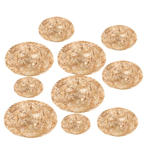 Vaguelly 10 Stück Teiliges Miniatur Strohhüte Handgefertigt aus Naturstroh Widerstandsfähig und Formbeständig für Puppenhaus Dekoration DIY Bastelprojekte und Teeparty zubehör Vaguelly 10 Stück Teiliges Miniatur Strohhüte Handgefertigt aus Naturstroh Widerstandsfähig und Formbeständig für Puppenhaus Dekoration DIY Bastelprojekte und Teeparty zubehör von Vaguelly