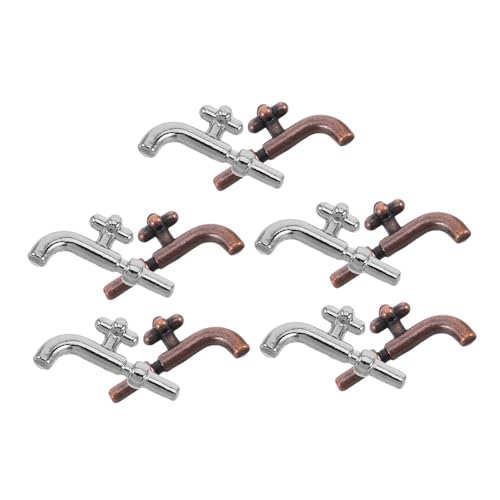 Vaguelly 10 Stück Teiliges Miniatur-Wasserhahn Puppenhaus Realistische Silber-armaturen Robuste Legierung für Mini-Badezimmer Küchen-dekor Kreative Spielfiguren Vaguelly 10 Stück Teiliges Miniatur-Wasserhahn Puppenhaus Realistische Silber-armaturen Robuste Legierung für Mini-Badezimmer Küchen-dekor Kreative Spielfiguren von Vaguelly