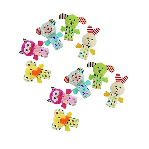 Vaguelly 10pcs Baby Rasseln Spielzeug Set Überraschung Tiere Finger Puppen Weiche Tier Hand Spielzeug Für Kleinkinder Kinder von Vaguelly