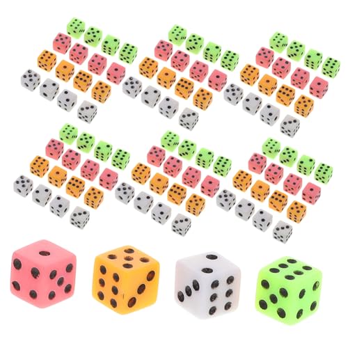 Vaguelly 100-Teiliges Set kleines Würfelspiel quadratische Filtermasche farbige Würfel Mini-Container Sechsseitiger Würfel Party Spiele interaktive Spiele Taschenwürfel Mini-Würfel Acryl von Vaguelly