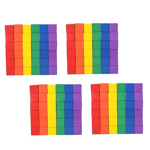 Vaguelly 100St Kleiner Block Farbwürfel quadratische Leere Birkenblöcke Würfelblöcke selber basteln jugueten Building Blocks for Würfel selber Machen quadratischer Holzblock Hölzern von Vaguelly