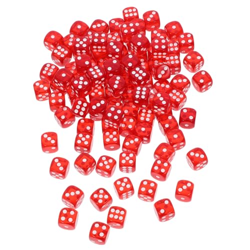 Vaguelly 100pcs Acrylwürfel Dices Sechsseitig Dices Brettspiel Würfel -Spielzeug -partyzubehör Für Tischspiele von Vaguelly