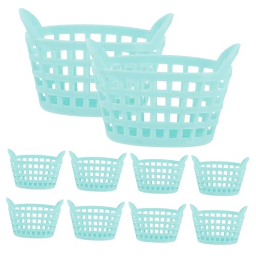 Vaguelly 10Pcs Einkaufskorb aus Kunststoff kühlkorb einkaufskorb Storage Baskets Spielzeugkorb kunststoffkorb Wäschekorb Würfel Mini-Einkaufskorb für Mini-Korb-Modell Plastik von Vaguelly