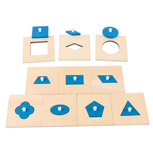 Vaguelly 10St Geometrietafel Formsortierspielzeug Form-Stöpsel-Puzzle Vorschul-Stapelblock Stapelring Kinder holzspielzeug Spielzeug für Kinder Holzbaustein pädagogisches Spielzeug hölzern von Vaguelly