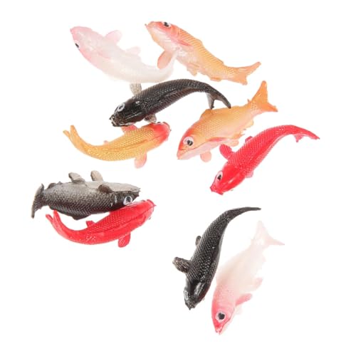 Vaguelly 10St Puppenhaus-Modell kleine Fische Tierfischfigur Puppenhaus-Karpfenfisch Miniatur-Koi-Fische Mikrolandschaftsfisch Feengartentier Mini-Spielzeug Mini-Fisch-Ornament Plastik von Vaguelly