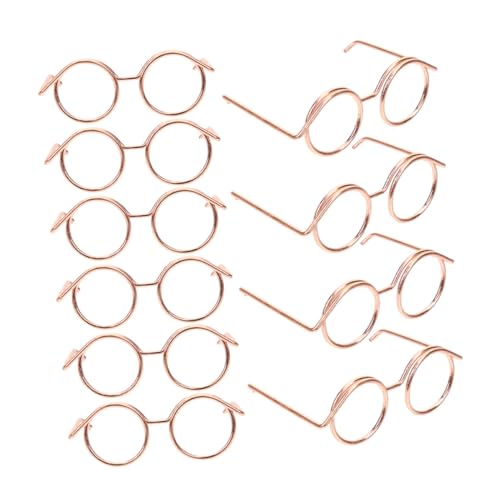 Vaguelly 10St Puppenzubehör Kinder Puppen Kinder ferngläser Puppen Accessoires Puppen Kleidung Puppenmode Miniatur-Puppenbrille Basteln Sie eine Brille zum Dekorieren Metall von Vaguelly