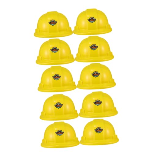 Vaguelly 10St -Schutzhelm Hüte anziehen Hüte Jungenhelm Baumeisterhüte Bauhelm bauarbeiterhelm Baustellen Arbeitermützen Kinderspielzeug Plastik Yellow von Vaguelly