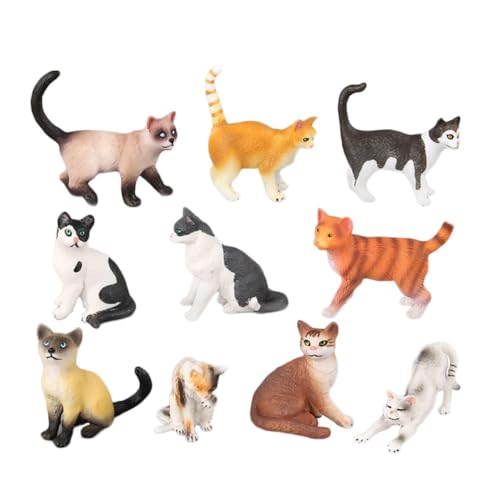 Vaguelly 10er Set Katzenfiguren Realistische Katzen Modelle Für Kreatives Und Dekoration üße Katzenfiguren Für Kindergeburtstag Und Deko Ideen von Vaguelly