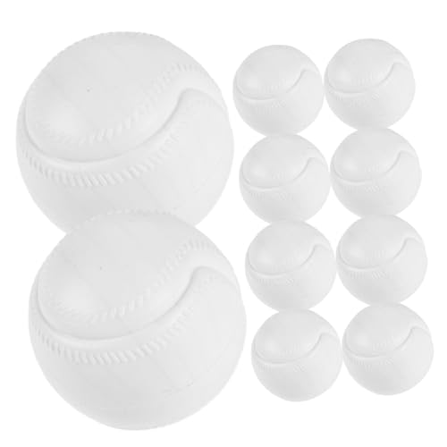 Vaguelly 10st Hohle Plastikkugel Plastikbälle Für Kinder Kleiner Ball Kleiner Baseball Aus Plastik -Baseball-Spielzeug Gefälschter Baseball Weiche Cricketbälle Für Kinder Weiß von Vaguelly