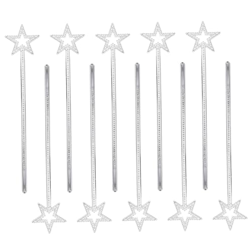 Vaguelly Zarte Fee Set 10pcs Silber Design Fee Sticks Party Zauberstäbe Für Mädchen Prinzessin Fee Zauberstäbe von Vaguelly