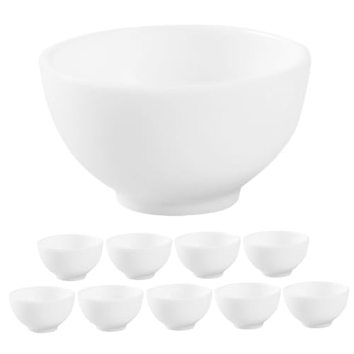 Vaguelly 10st Mini-Bowl-Modell Puppenhauszubehör Miniaturen Mini Hausgericht Puppenschale Miniaturschalen Mini- -schüssel-dekor Küche So Tun, Als Ob Sie Spielzeug Spielen Weiß Plastik von Vaguelly