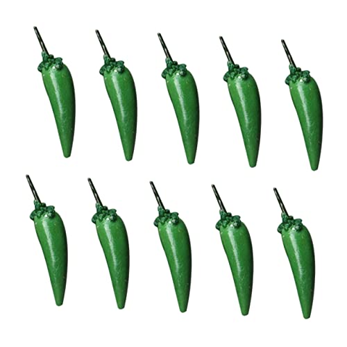 Vaguelly 10st Mini-gemüsemodell Künstliche Dekorationen Stellen Sie Sich Essensspielzeug Vor Simulation Pfeffer Mini Paprika Jalapenos Mini-Food- Falsche Paprika Green Harz von Vaguelly