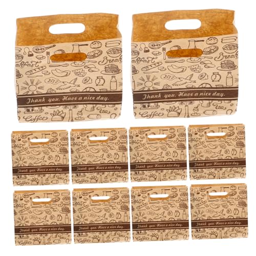 Vaguelly 10st Puppenhaus-verpackungsbeutel Mini-Dinge Verpackungsbeutel Für Mini-hauskekse Mini-Einkaufstasche Puppenhaus-bäckereitasche Mini-wickeltaschen-dekor Kleine Krafttüten Papier von Vaguelly