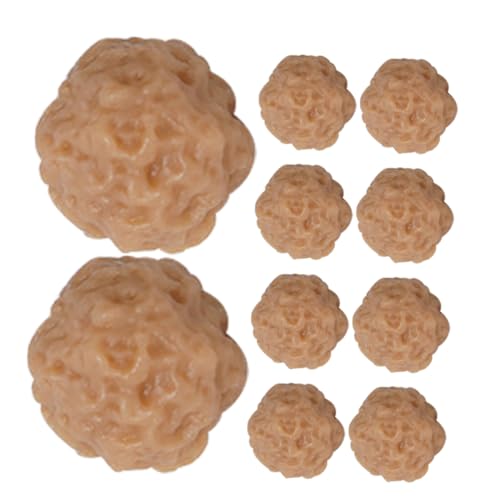 Vaguelly 10st Simulierte Rindfleischbällchen Rinderfleischbällchen-Modell Fleischbällchen-Requisite Dekoratives Lebensmittelmodell Gefälschte Lebensmittel Realistisch PVC Dark Brown von Vaguelly