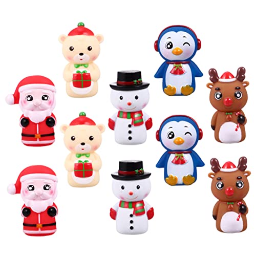 Vaguelly 10st Weihnachtsfingerpuppe Weihnachtsmann Fingerpuppe Weihnachtliches Fingerspielzeug Badespielzeug Für Kinder Im Alter Von 4-8 Jahren Fingerpuppen Für Kinder Kinderspielzeug PVC von Vaguelly