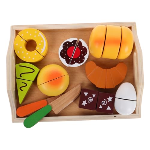 Vaguelly Dessert-/Kuchen-teeservice Aus Holz Für Kinder Spiel-lebensmittelzubehör 11-teiliges Set von Vaguelly