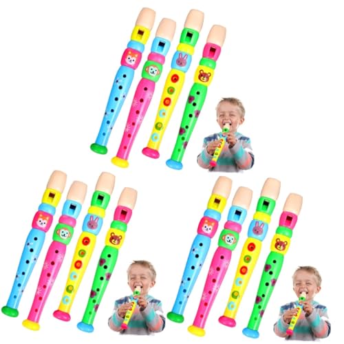 Vaguelly 12 STK Kindermusikinstrument Kunststoff Kinder Spielset Für Anfänger Musikinstrumente Für Kinder Spielzeug Für Kinder Pädagogisches Musikalisches Spielzeug Blockflöte Plastik von Vaguelly