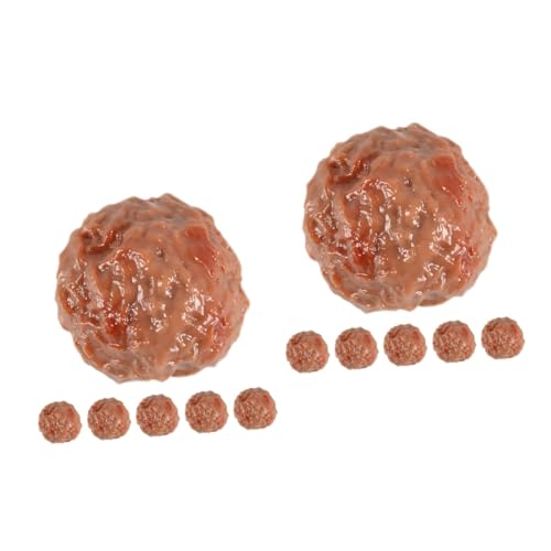 Vaguelly 12 STK Simulierte Rindfleischball-Requisiten Gefälschter Hamburger Fake-Food-dekor Simulation Essen Realistisches Spielfutter Spielzeug Simulationsfleischbällchen Brown PVC von Vaguelly