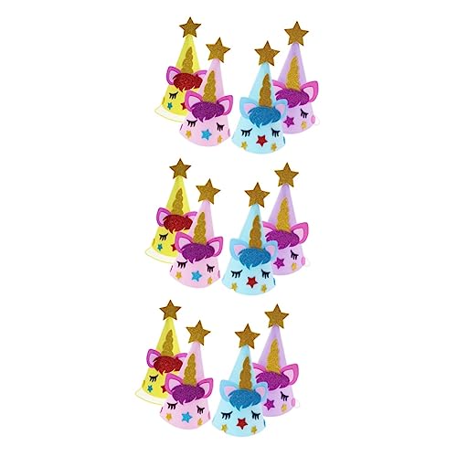 Vaguelly 12 Stk Geburtstag für Kinder -Geburtstagsmütze Partyhüte für Kinder Glitzerhut haar zubehör haarschmuck Geburtstagshut Geburtstagskappe Blitz Glitzerpulver Partyhut Requisiten von Vaguelly