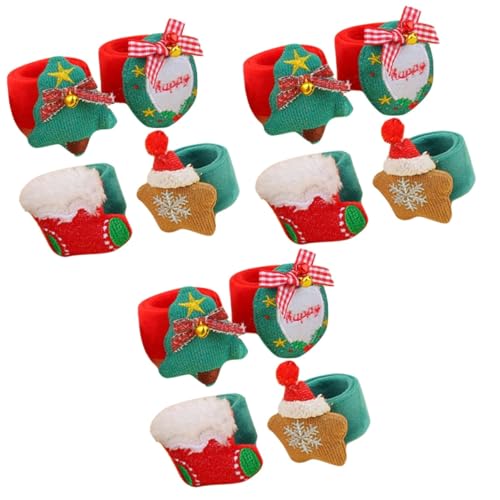 Vaguelly 12 Stk Klapparmband Weihnachts-Armbänder mit Druckknöpfen tragbares Kinderspielzeug armbänder für kinder kinderparty Spielzeuge Plüschtier Lustiges Slap-Armband Kinderzubehör Elch von Vaguelly
