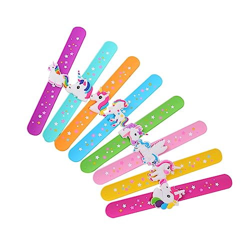 Vaguelly 12 Stück Einhorn Slap Armbänder Aus Silikon Bunte Slap Armbänder Für Kindergeburtstagsfeiern Neuartige Und Mitgebsel Zufälligen Farben Perfekt Für Partys Und von Vaguelly