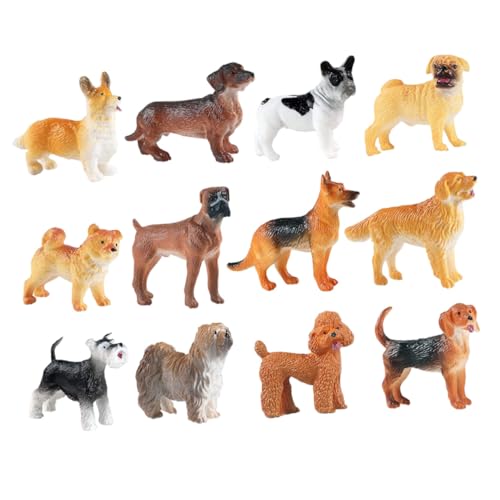 Vaguelly Hund Spielzeug Kinder 12 Teiliges Set Hunde Figuren Realistische Resin Hundestatue Für Mikroskopische Hundefiguren Als Dekoration Für Kuchen Und Tierfiguren Für Sammler Kuscheltiere Hunde von Vaguelly