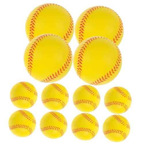 Vaguelly 12 Stück Schwamm Baseball Kinderspielzeug Hüpfbälle Für Outdoor Für Hüpfball Trainings Baseball Zum Weicher Kleiner Baseball Gelb Pu von Vaguelly