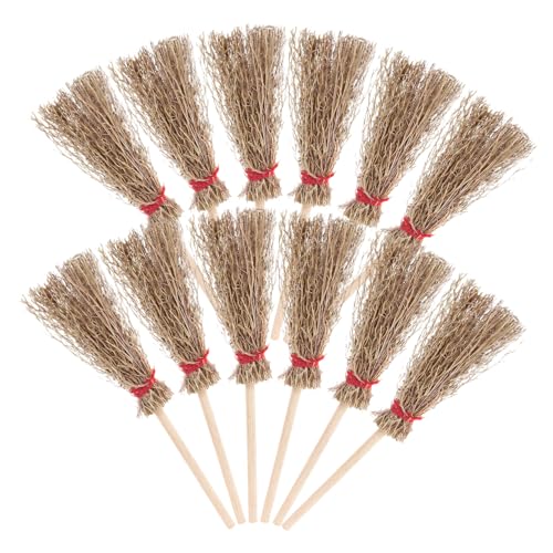 Vaguelly 12 Stück Teiliges Mini Strohbesen Rotes Aufhängeband Langlebiges Halloween Hexenbesen Kostüm zubehör Große als Gruselige Party deko für Erwachsene Vaguelly 12 Stück Teiliges Mini Strohbesen Rotes Aufhängeband Langlebiges Halloween Hexenbesen Kostüm zubehör Große als Gruselige Party deko für Erwachsene von Vaguelly