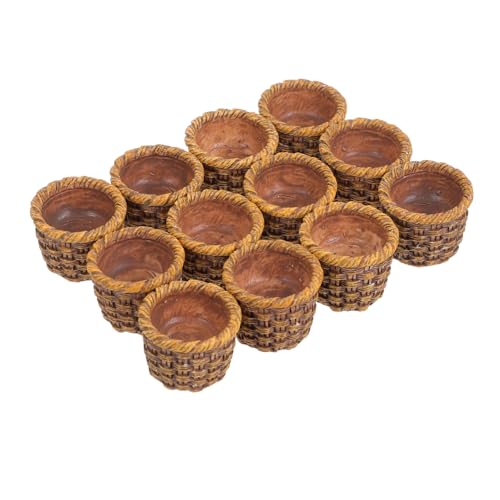 Vaguelly 12 Stück Teiliges Miniatur Handgefertigte Flechtkörbe Mini Picknickkörbe aus Rattan Leicht und Tragbar Für Puppenhaus Dekoration Bastelbedarf Party Deko Mini Blumenarrangements Vaguelly 12 Stück Teiliges Miniatur Handgefertigte Flechtkörbe Mini Picknickkörbe aus Rattan Leicht und Tragbar Für Puppenhaus Dekoration Bastelbedarf Party Deko Mini Blumenarrangements von Vaguelly