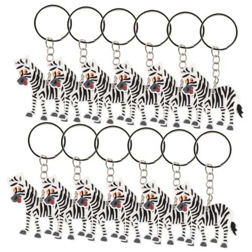 Vaguelly 12 Stück Zebra Schlüsselanhänger Taschenanhänger Schlüsselanhänger 3D Zebrafigur Schlüsselanhänger Süßer Auto Schlüsselanhänger Neuheits Schlüsselanhänger Zebra von Vaguelly