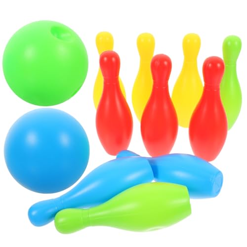 Vaguelly 12-teiliges Bowling-Set Für Jungen Und Mädchen Bunte Flaschen Interaktives Familienspiel Für Kleinkinder Zufällige Farbe von Vaguelly