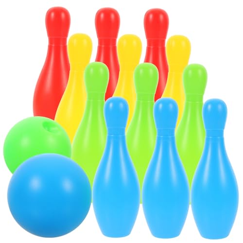 Vaguelly 12 Teiliges Bowlingspielzeug Set Für Interaktives Familienspielzeug Mit 10 Bunten Und 2 Bällen Ideal Für Drinnen Und Draußen Fördert Die Hand Augen Koordination Und Den Spaß von Vaguelly