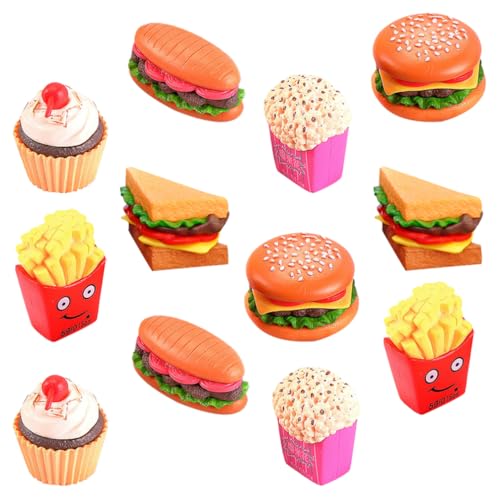 Vaguelly 12-Teiliges Simulations-Food-Set Fast-Food-Spielzeug Gefälschter Cupcake Sandwich Hamburger Pommes Frites Rollenspiel Küchenspielset Für Jungen Und Mädchen von Vaguelly