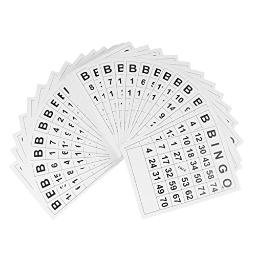 Vaguelly 120St Bingo-Karten Bingo familienspiele brettspielr Geburtstagsparty Spielkarten brettspiele Showcase Karten für Pokerspiele Sammelzubehör Haushaltspartyspiel Papier Weiß von Vaguelly