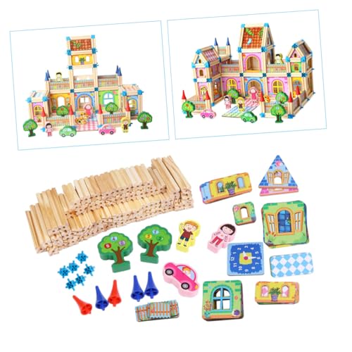 Vaguelly 128st Kinder Puzzle Spielzeug DIY Modernes Puppenhaus Puppenhausdekoration Miniaturmöbel Selber Machen DIY Puppenhausmöbel Miniaturmodell Selber Machen Colorful Hölzern von Vaguelly