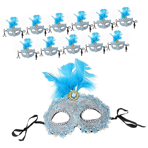 Vaguelly 12St Cosplay-Party-Maske Maskerade Masken Gasmasken-Cosplay Grimasse Kostüme the hallow halloween mitgebsel pub Maskerade Maske Requisit Maskerademaske für Halloween Plastik Blue von Vaguelly