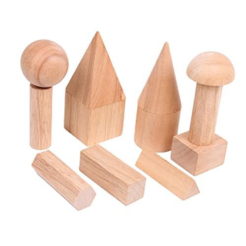 Vaguelly 12St Geometrie-Baustein volumni volummie Toys pädagogisches Spielzeug Bereich geometrische Blockbausteine Bausteine ​​Spielzeug Geometriebaustein aus Holz Holzbaustein Hölzern von Vaguelly