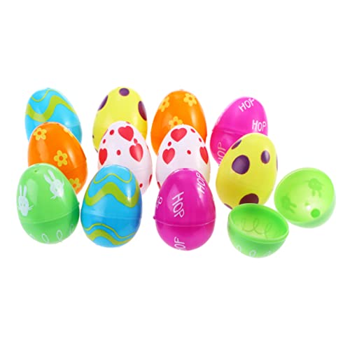 Vaguelly 12St befüllbare ostereier kunststoffeier ostereier basteln Plastikeier osterneier easter egg Körbe für Kinder Kinderkorb Korb für Kinder Ostereier-Ornamente gemalt Spielzeug von Vaguelly