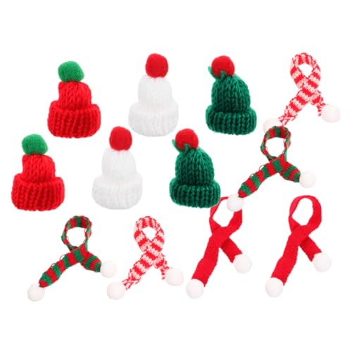 Vaguelly 12st Gestrickte Kleine Weihnachtsmütze Hutspanner Für Taillierte Hüte Strickmütze Kleinste Bastelhüte Minihut Zum Basteln Elfen-Requisiten Mini-weihnachtsmützen Mini-Zylinder Garn von Vaguelly