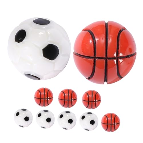 Vaguelly 12st Mikro-landschaftsornamente Fußball DIY-bastelzubehör Mini-Basketball Miniatur-Basketball Mini-sportball Mini- -dekore Mini-sportbälle Basketballmodelle DIY Zubehör Harz von Vaguelly