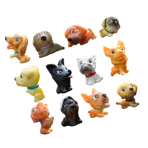 Vaguelly 12st Mikrolandschaftswelpe Mini-hundestatue Kleines Welpenhandwerk Minifigur Mikrolandschaft Miniaturfiguren Realistisches Welpendekor Hund Statue Miniatur-welpenfiguren PVC von Vaguelly