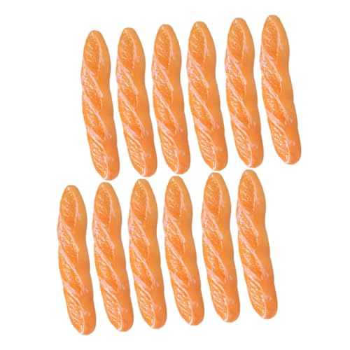 Vaguelly 12st Nachgemachtes Langes Baguette Plüsch Miniatur Mini-laibpfanne Essen Kastenform Bausatz Thermal- Freunde Puppe Deko Praktisch Mini-Brot-Modell Minibrot Harz Orange von Vaguelly