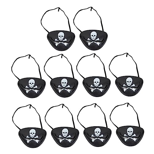 Vaguelly 12st Piraten- Augenklappe Mit Totenkopfmuster Piraten-aufnäher Für Kinder Piraten-patch Für Kinder Cosplay Augenklappe Halloween-augenklappe Kinder Pirat Elastisches Seil von Vaguelly