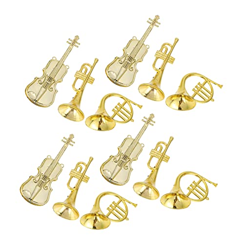 Vaguelly 12st Weihnachtsdekoration Für Musikinstrumente Anhänger Für Musikinstrumente Geigenschmuck Für Den Weihnachtsbaum Weihnachtskranz Geigenornamente Golden Plastik von Vaguelly