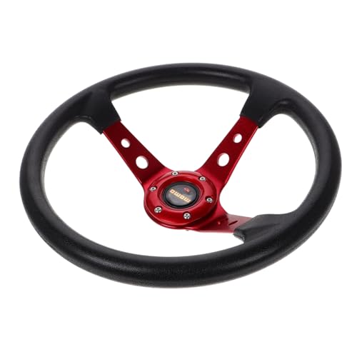 Vaguelly 14 Universal Fitment Racing Drifting Auto Zubehör Stil Komfortable Pu Grip Rot Farbe von Vaguelly