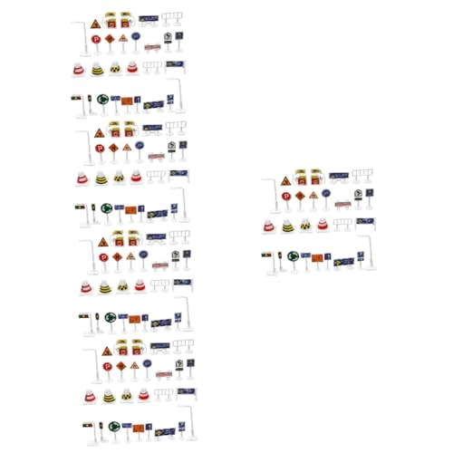 Vaguelly 140 STK Verkehrszeichen Für Kinder Ampel-Set Stoppschild Für Kinder Verkehrszeichen-Spielzeug Spielzeug Alter Kinder-verkehrsmatte Schild Spielzeug Miniatur Drahtlose Ampel Plastik von Vaguelly