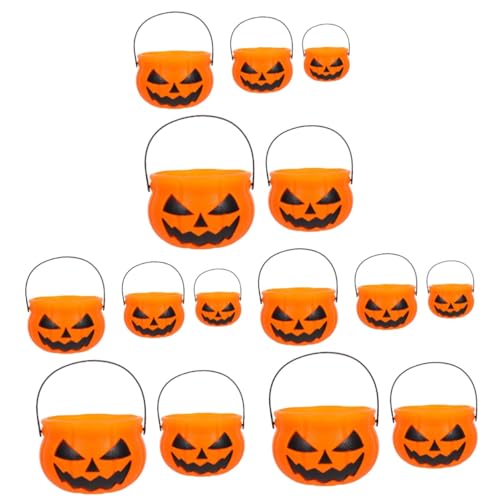 Vaguelly 15 Stk Kürbis Eimer Mini-wassereimer Halloween-süßigkeitshalter Kürbis-süßigkeiten-eimer Halloween-kürbis-dekoration Süßes Oder Saures-korb Halloween-zubehör Halloween-eimer Abs von Vaguelly