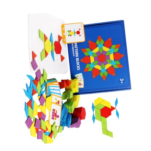 Vaguelly Pädagogisches Mathe-Spielzeug Holz-Tangram-Puzzle Formsortierer 155-teiliges Set Für Kinder Die Feinmotorik Lernen von Vaguelly